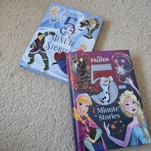 X2 Disney Frozen 5-Minute Stories Hardcover Set - Purple & Light Blue